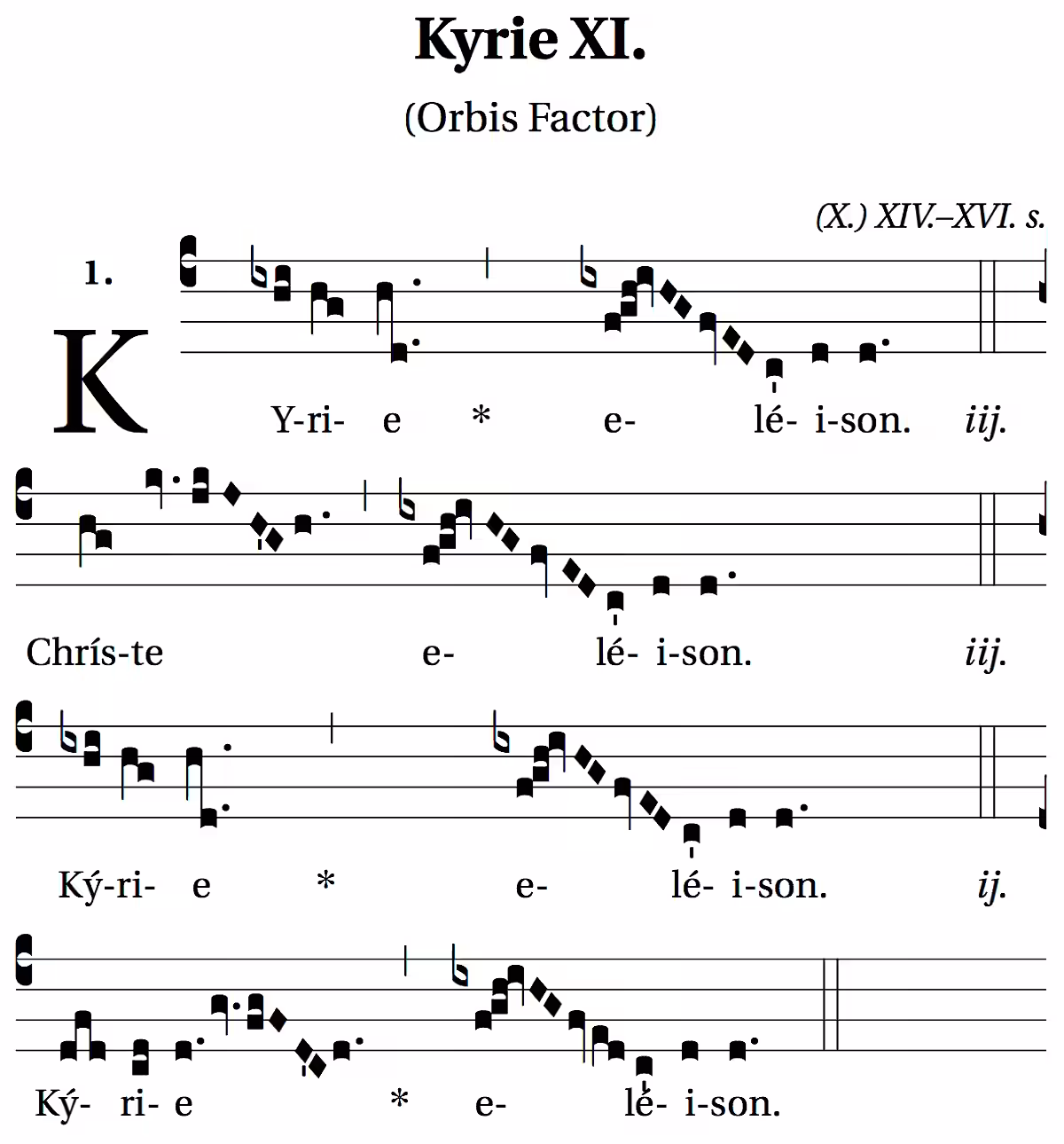 Kyrie XI, orbis factor
