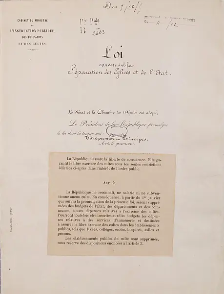 Ley francesa de separación Iglesia Estado de 1905